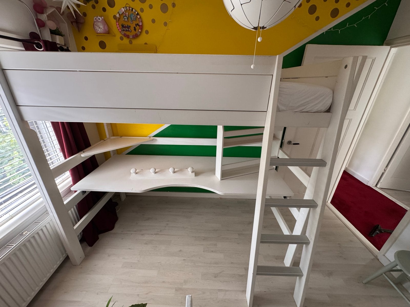 Lifetime Hoogslaper met bureau en opbergruimte, Ophalen, Gebruikt, Eenpersoons, 200 cm
