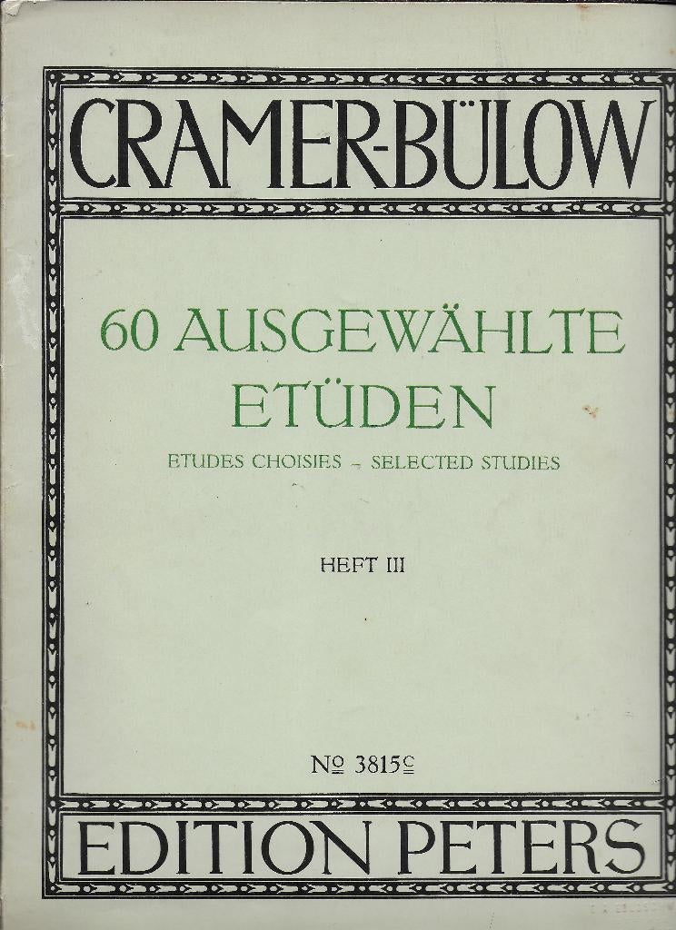 Bo1989 bladmuziek - cramer - bulow: boek 3  - 60 etuden, Muziek en Instrumenten, Bladmuziek, Ophalen of Verzenden, Gebruikt, Artiest of Componist