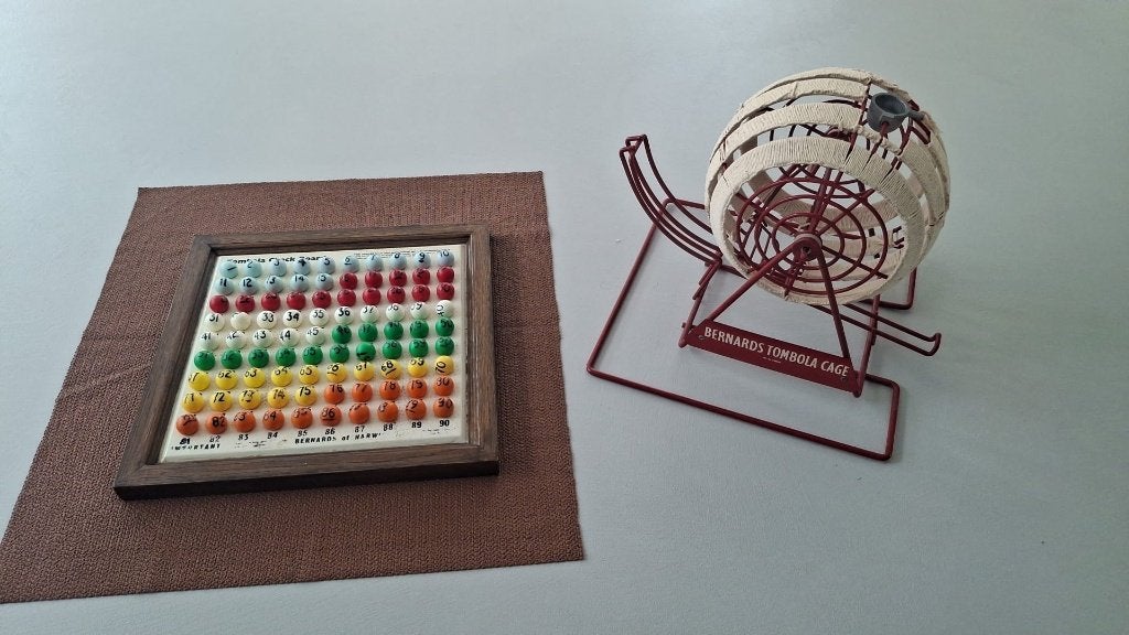 Bernards Tombola Cage - vintage bingomolen, Ophalen, Gebruikt