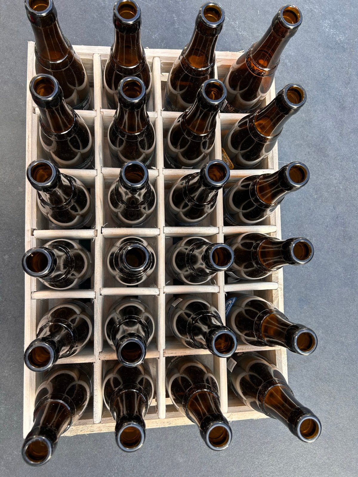 Origineel houten krat Trappist Westvleteren met 20 flesjes, Ophalen, Gebruikt