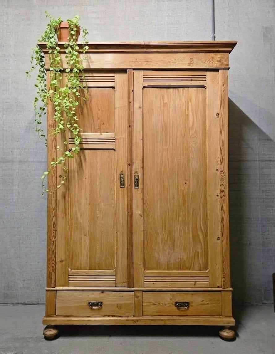 Antieke brocante grenen meidenkast demontabel vintage kast, Ophalen of Verzenden