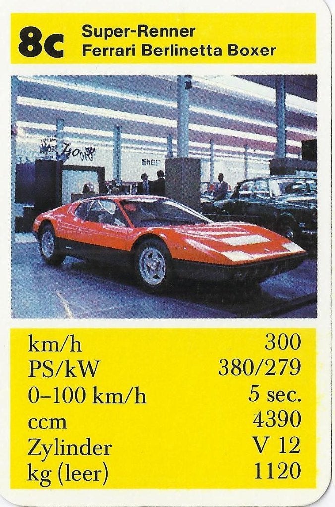 Kw1517 autokaartje Ferrari Berlinetta Boxer, Ophalen of Verzenden, Zo goed als nieuw, Auto's
