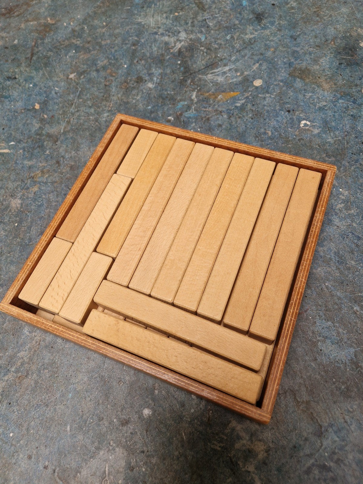 'Haagse blokken' Houten Schuifpuzzel - Klassiek Breinbreker, Ophalen of Verzenden, Gebruikt