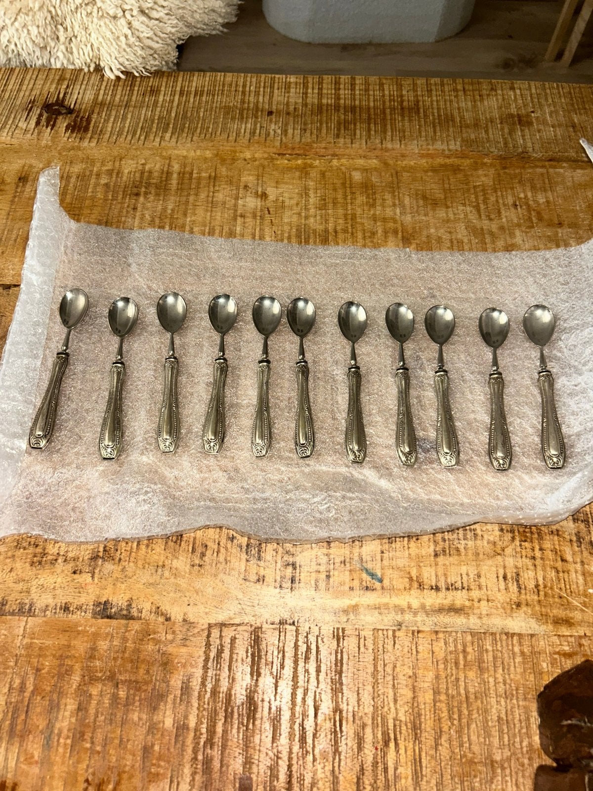 Set van 11 verzilverde lepeltjes 800, Antiek en Kunst, Antiek | Bestek, Ophalen of Verzenden