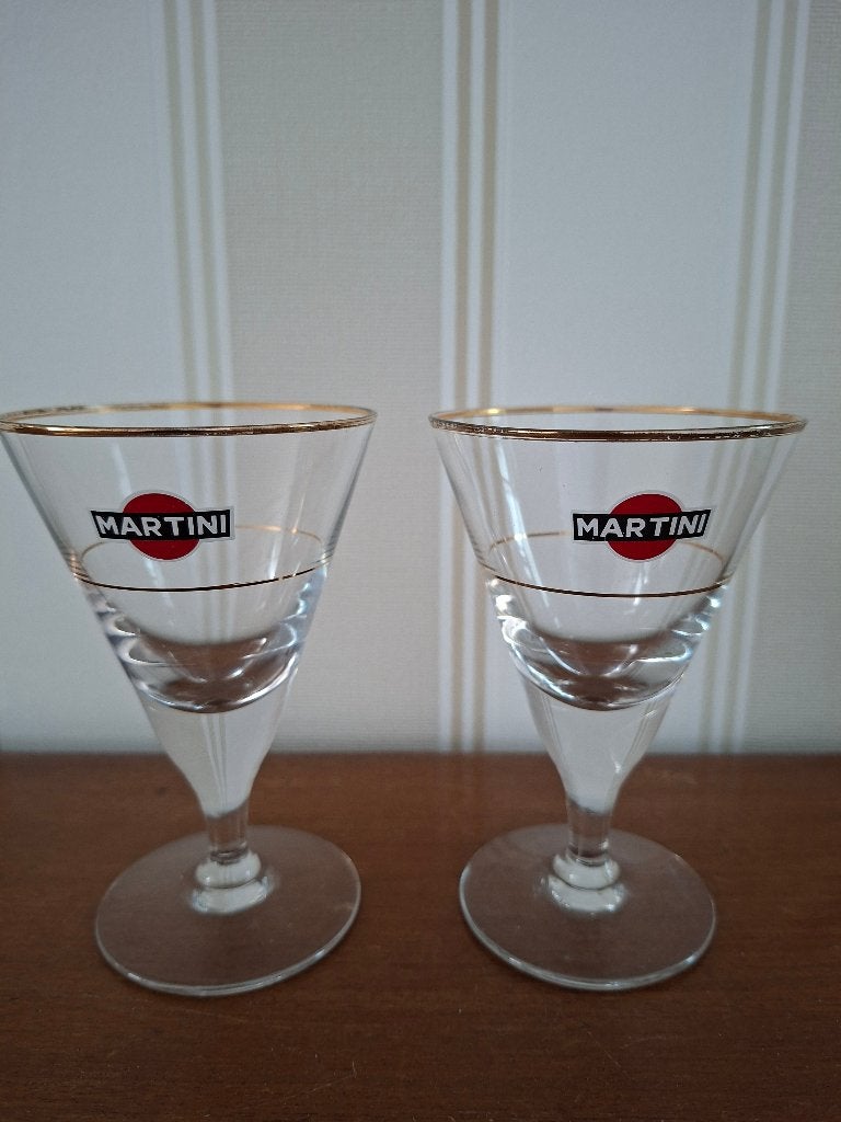 Oude MARTINI glazen, 2 glazen in perfecte staat, Ophalen of Verzenden