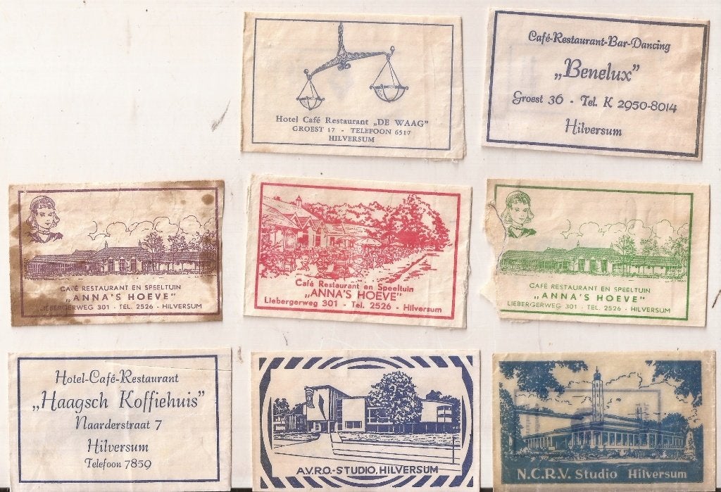 Hilversum 13 suikerzakjes 50/60er jaren, Ophalen of Verzenden, Nederland