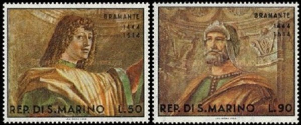 SAN MARINO 1969 Donato Bramante Schilderijen, Michel: 927-28, Verzenden, Overige landen, Postfris
