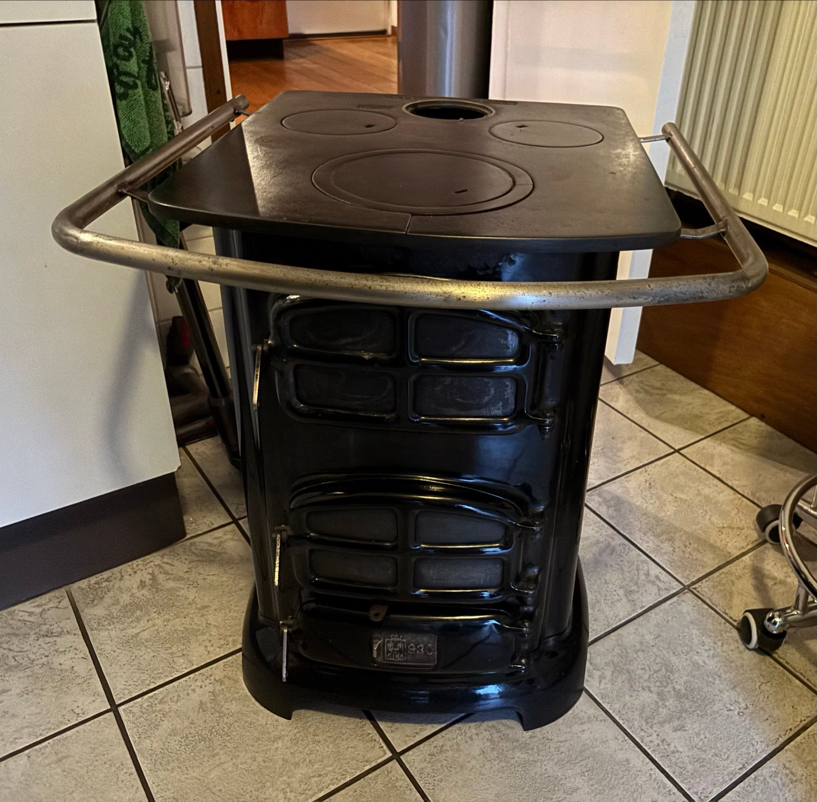 Vintage Vrijstaande Houtkachel met Kookplaat, Huis en Inrichting, Kachels, Ophalen, Gebruikt, Houtkachel, Vrijstaand
