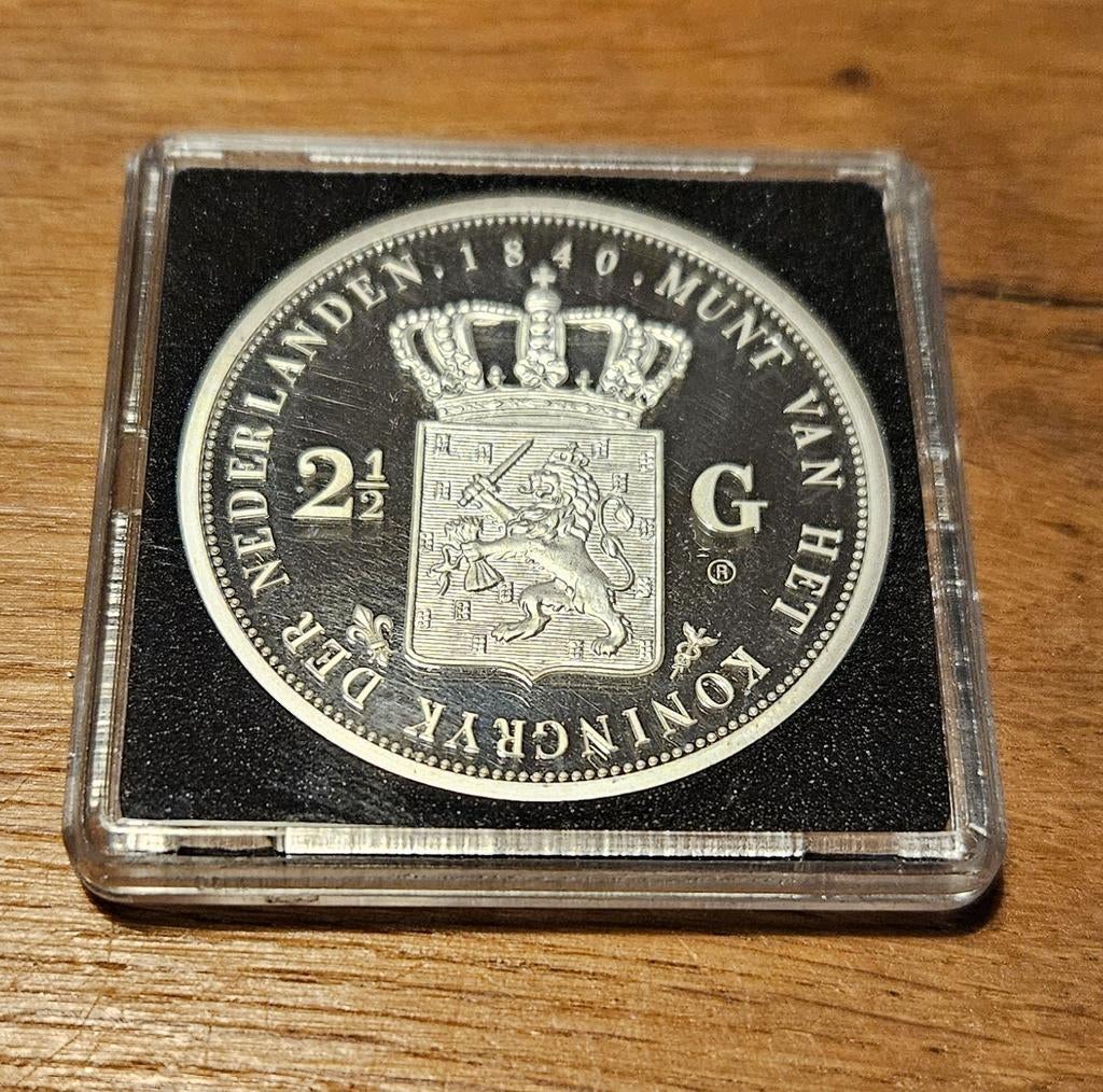 Herdenkingsmunt / penning 2 1/2 gulden Willem I (1840), Postzegels en Munten, Munten | Nederland, Ophalen of Verzenden, Geboorte of Huwelijk