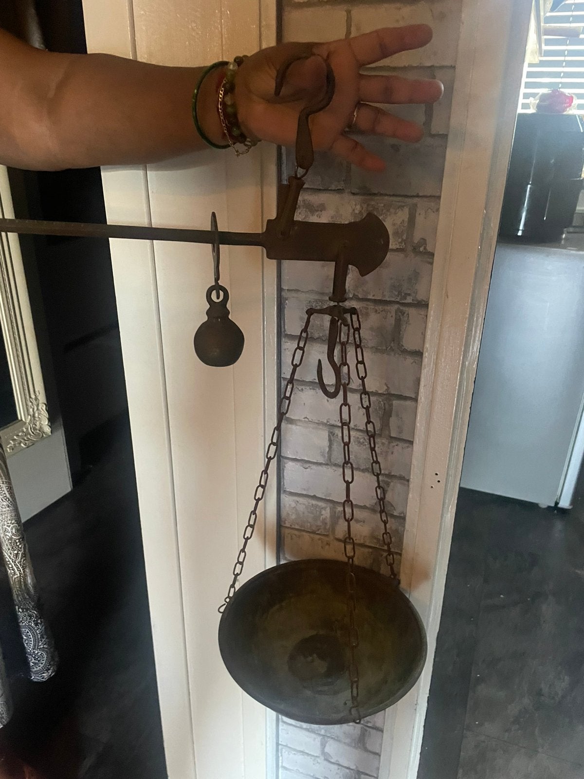 Antieke unster(waag) met weegschaal, Ophalen of Verzenden