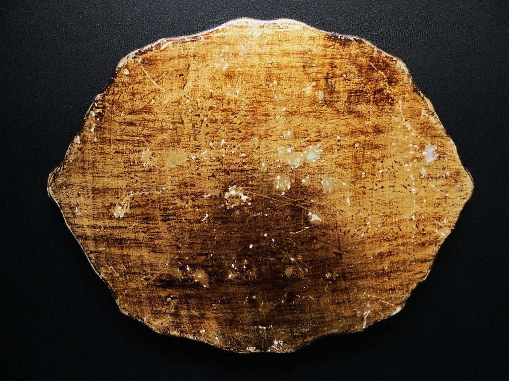 Italiaans dienblad serveerblad ecru rood en goud, Ophalen of Verzenden
