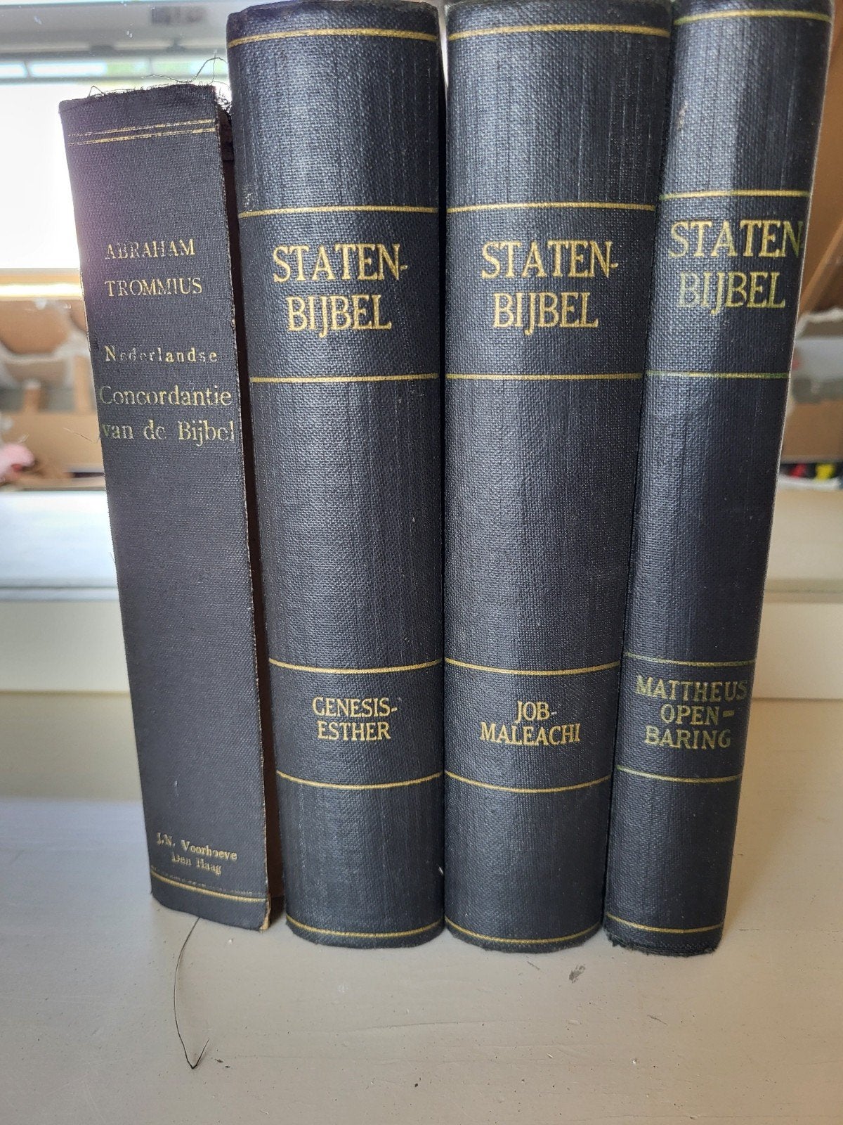 Statenbijbel met Nederlandse Concordantie (4 delen), Boeken, Ophalen of Verzenden, Gelezen, Abraham Trommius (Concordantie)