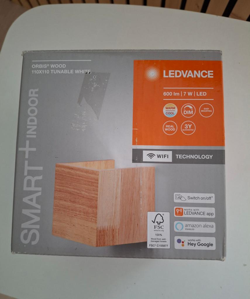 Ledvance Smart+ Indoor Orbis Wood LED Wandlamp, Ophalen of Verzenden, Nieuw, Modern, Smart Home, Hout