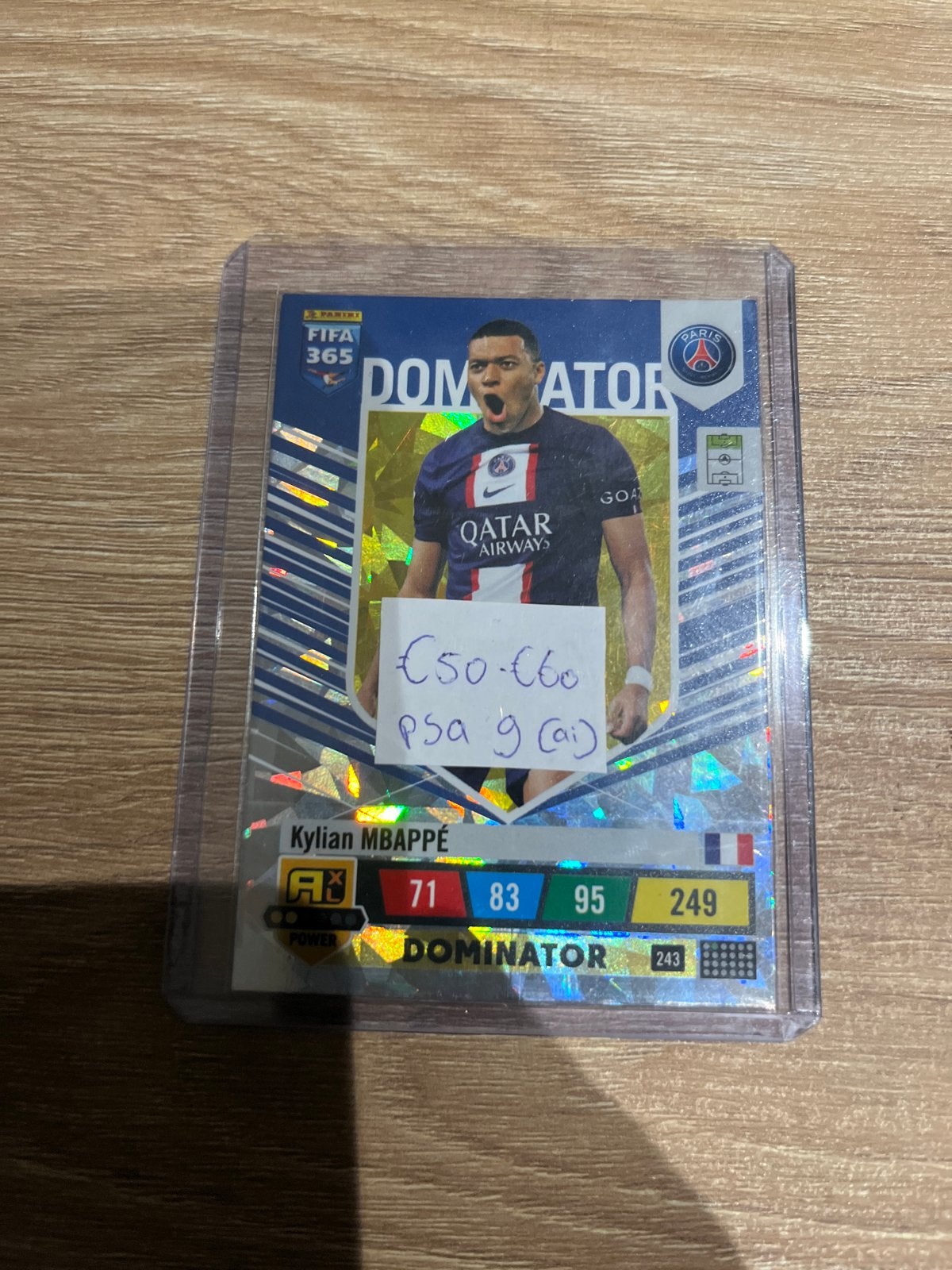 Kylian Mbappé FIFA 365 Dominator Spelerskaart PSA 9, Ophalen of Verzenden, Zo goed als nieuw, Buitenlandse clubs, Spelerskaart