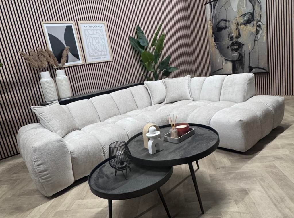 NIEUW | Japandi Modulaire Hoekbank - Beige - 280 x 213, 250 tot 300 cm, -, -, Hoekbank