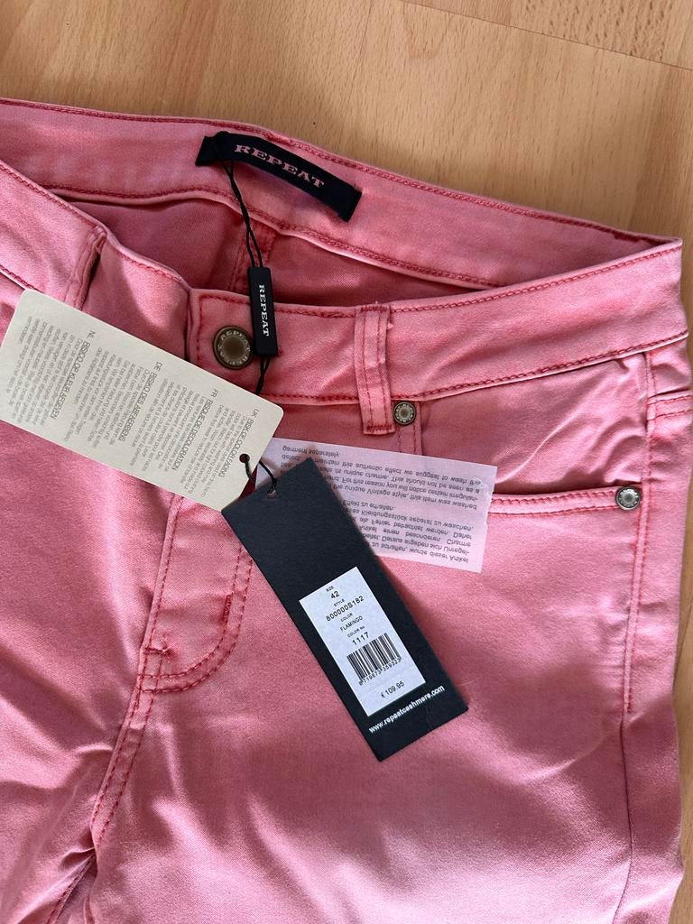 Repeat Cashmere Dames Broek Maat 42 L Flamingo Roze, Kleding | Dames, Verzenden, Maat 42/44 (L), Nieuw, Roze