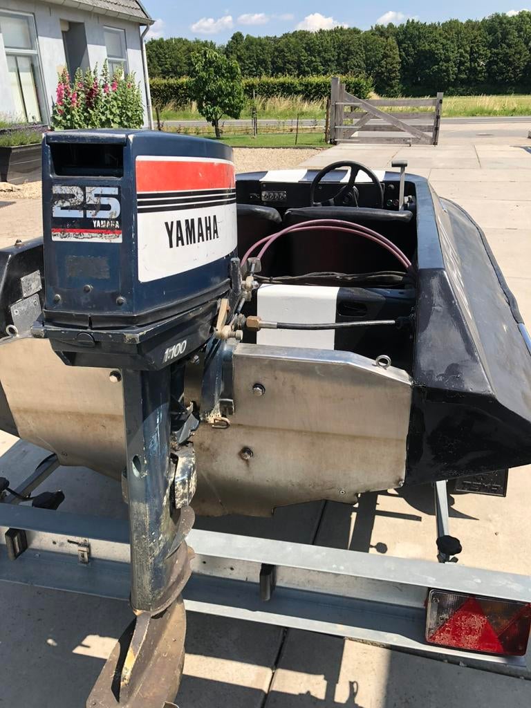 25pk Yamaha buitenboordmotor, externe tank, gashendel, Watersport en Boten, Bootonderdelen, Nieuw, Ophalen