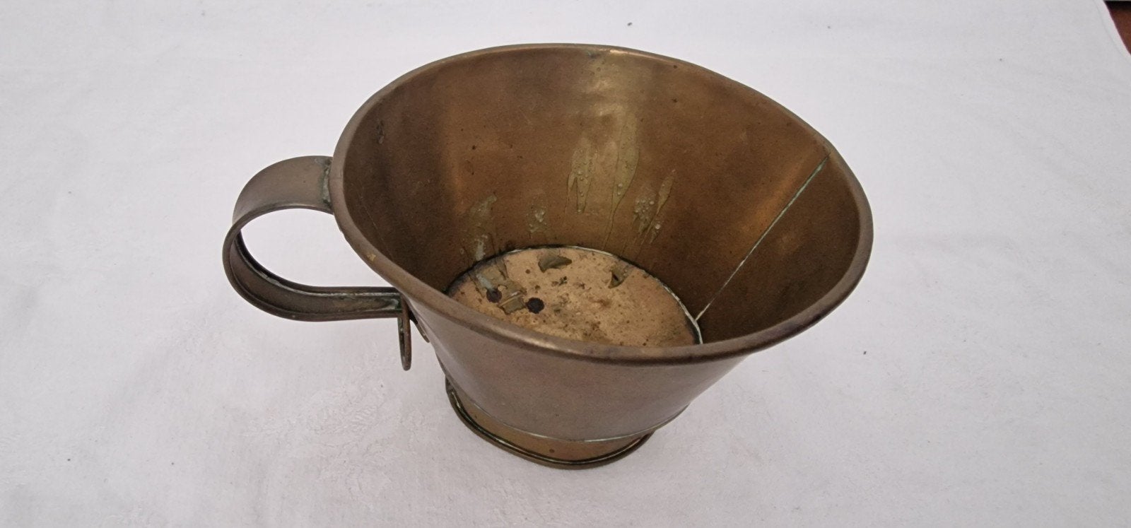 Antieke koperen maatbeker - diameter 16 cm, Ophalen of Verzenden, Koper