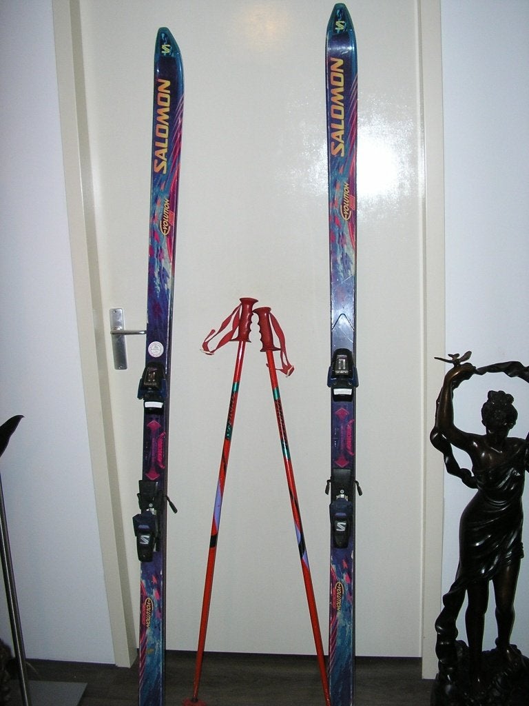 SKI'S MET STOKKEN  MERK SALOMON, Ophalen, 160 tot 180 cm, Gebruikt, Atomic