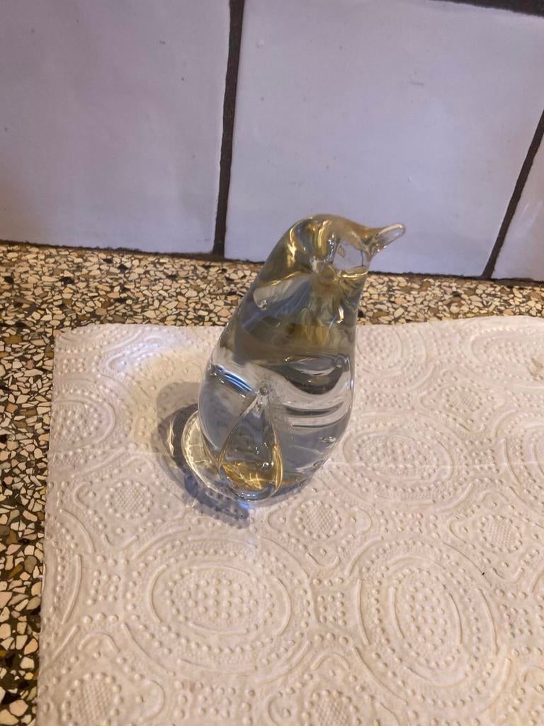 Massief glazen beeld pinguïn, Ophalen of Verzenden, Zo goed als nieuw, Dier