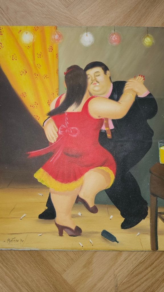Fernando Botero  Olie werk op doek, Ophalen