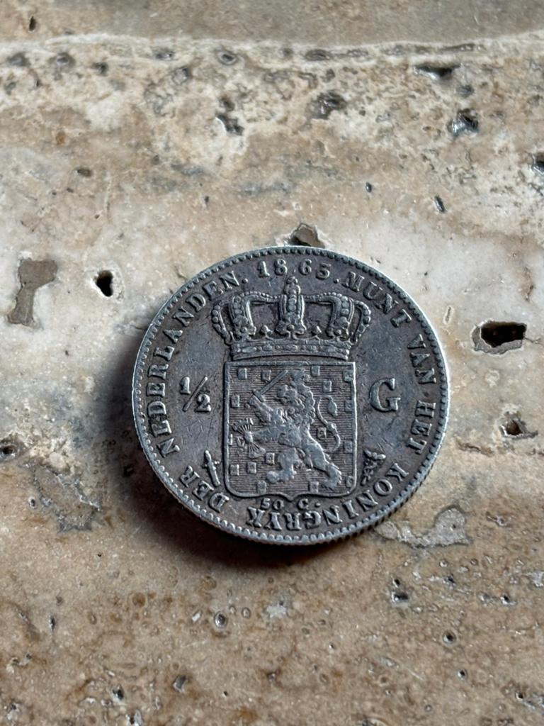 1/2 gulden 1863 Willem III, hele mooie kwaliteit, ½ gulden, Koning Willem III, Zilver, Ophalen of Verzenden