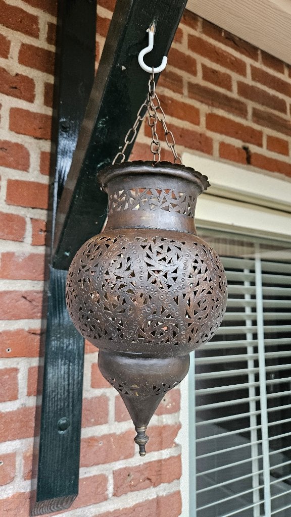 Paar hangende decoraties van metaal in Marokkaanse stijl, Huis en Inrichting, Woonaccessoires | Overige, Ophalen, Gebruikt, Mediterraans