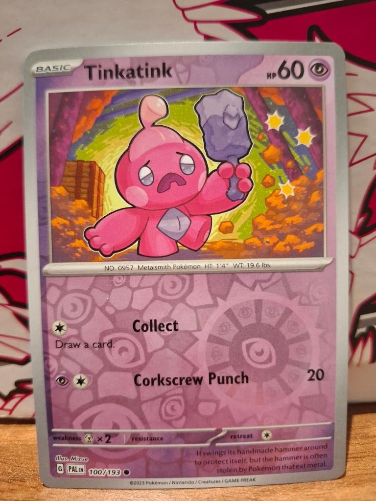 Pokemon Tinkatink PAL 100/193 reverse holo, Ophalen of Verzenden, Nieuw, Losse kaart
