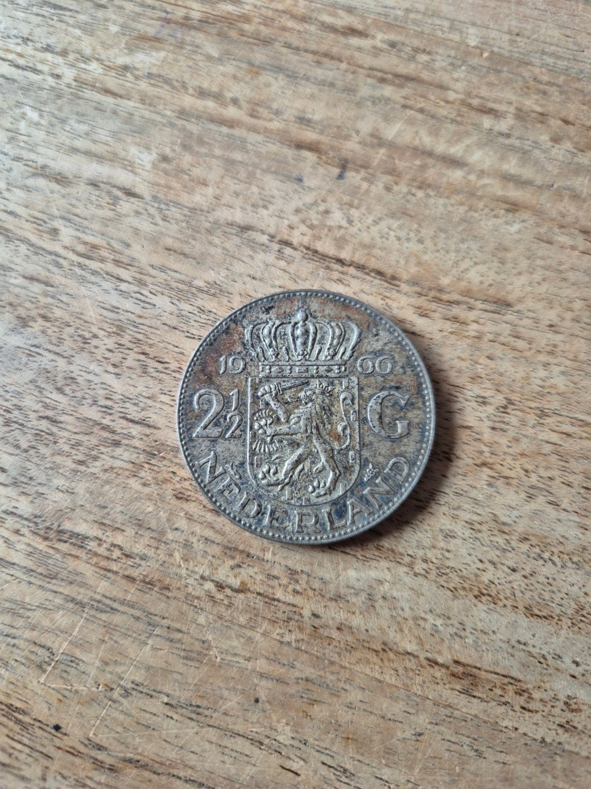 Zilveren Rijksdaalder Koningin Juliana 1966, Koningin Juliana, Zilver, Ophalen of Verzenden, Losse munt