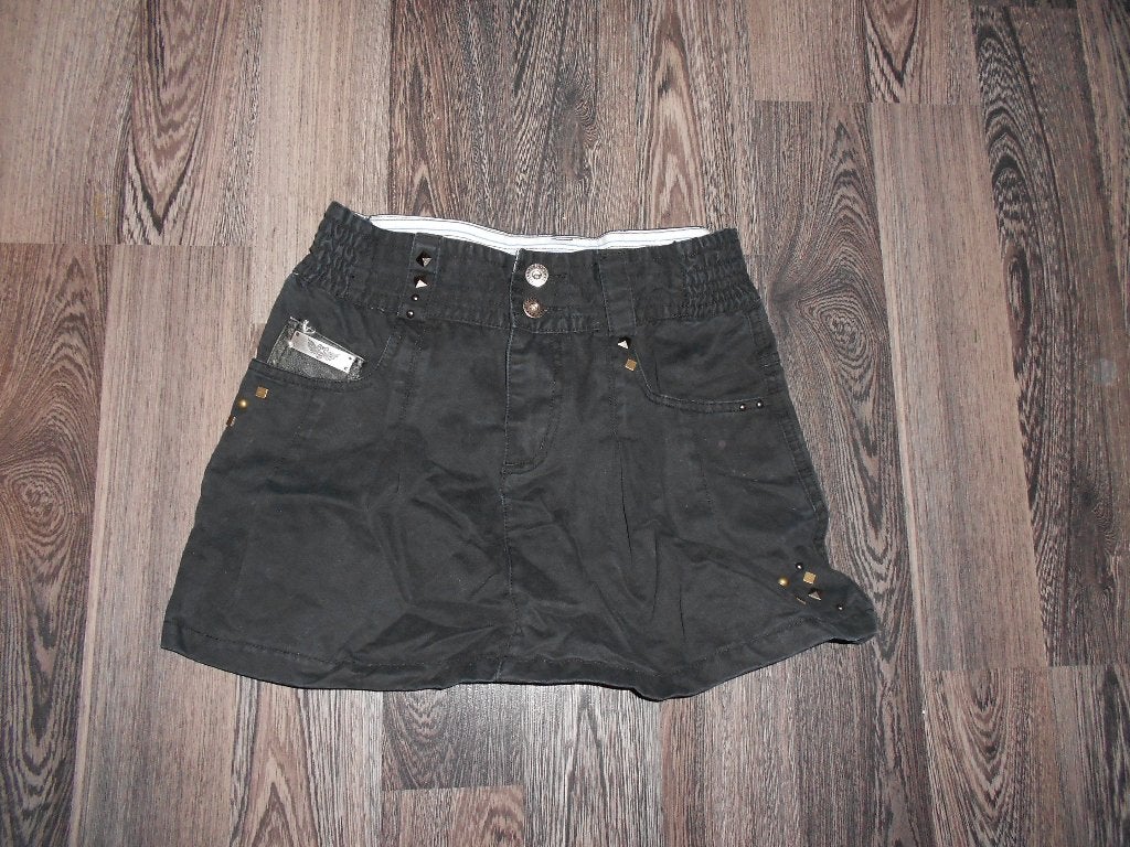 Stoere zwarte meidenrok ( maat 12/152 ) airforce, Kinderen en Baby's, Kinderkleding | Maat 152, Ophalen of Verzenden, Gebruikt