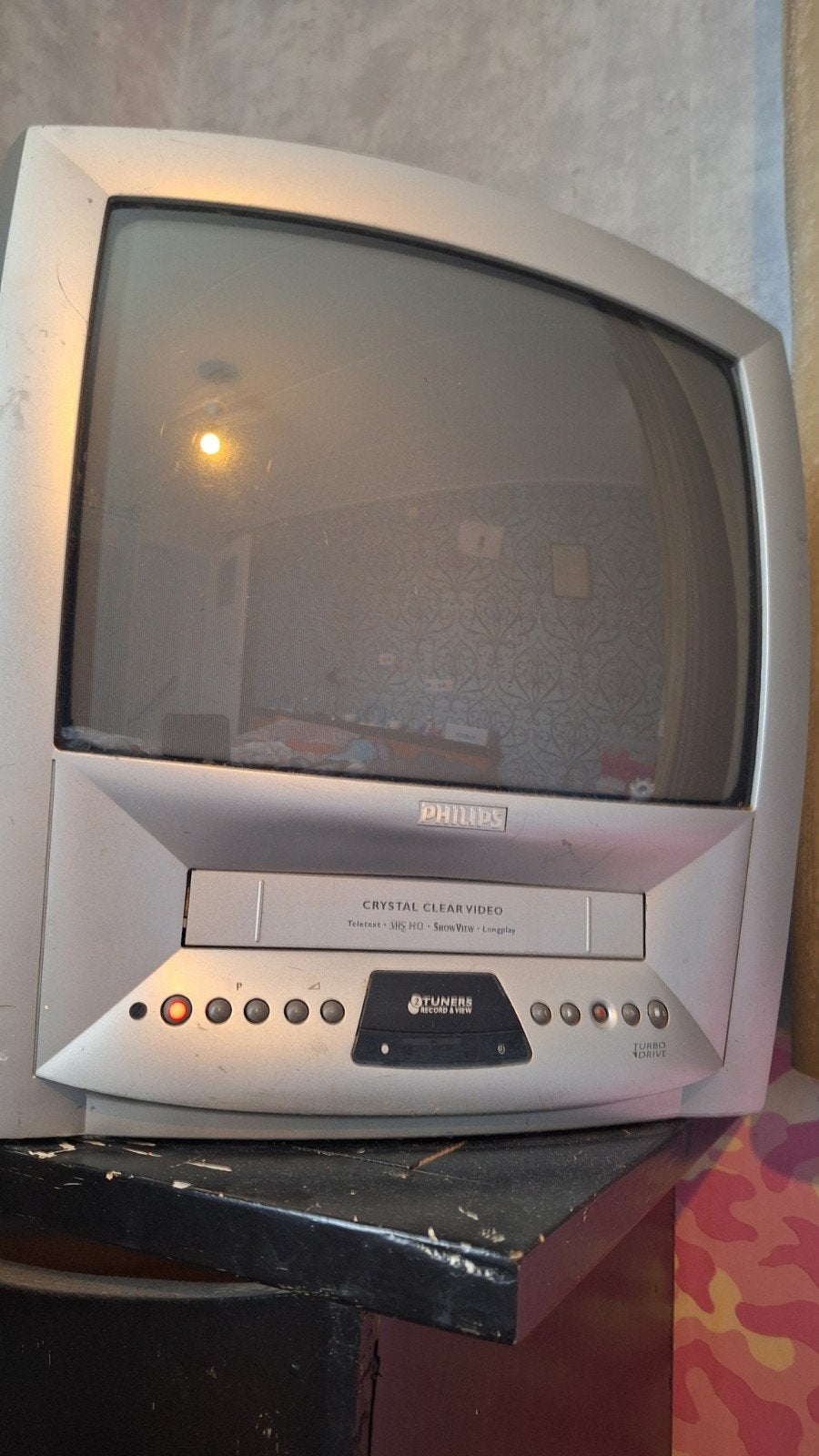 Philips CRT TV met ingebouwde VCR, Philips, Gebruikt, 50 Hz, Ophalen of Verzenden