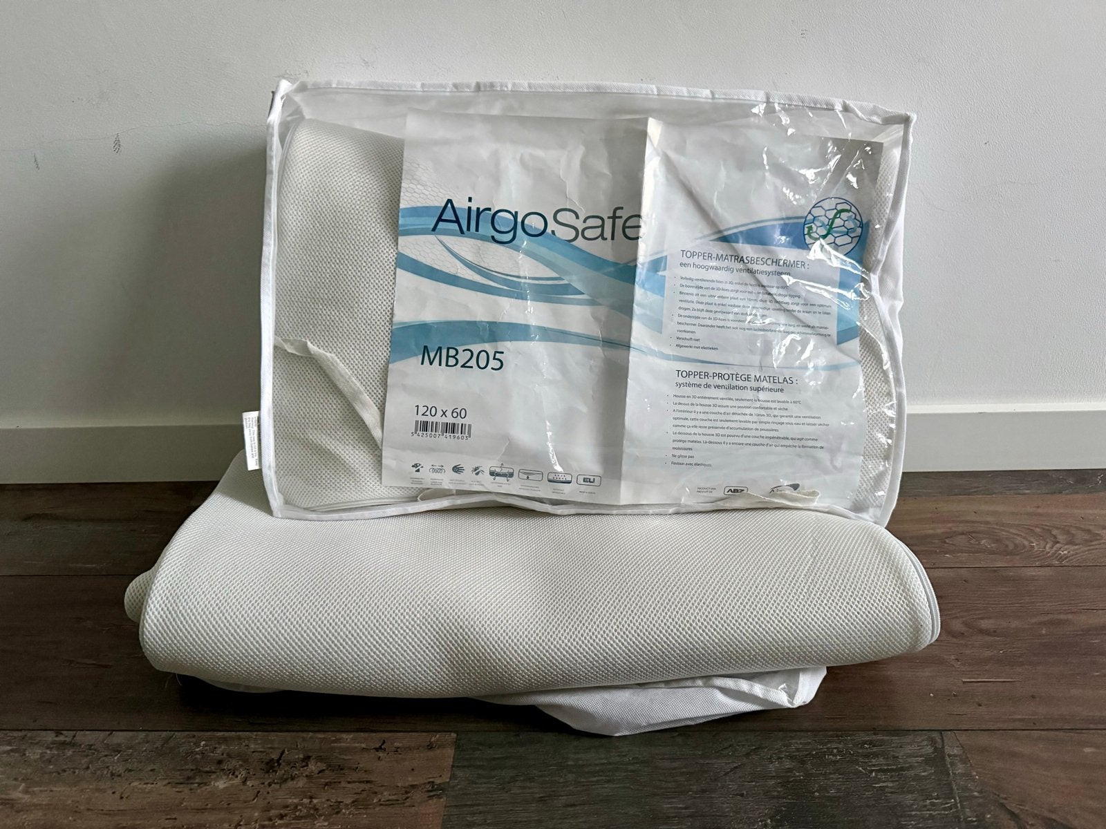 AirgoSafe Topper Matrasbeschermer 120x60 MB205, Ophalen, Gebruikt, 190 cm of minder, Matras