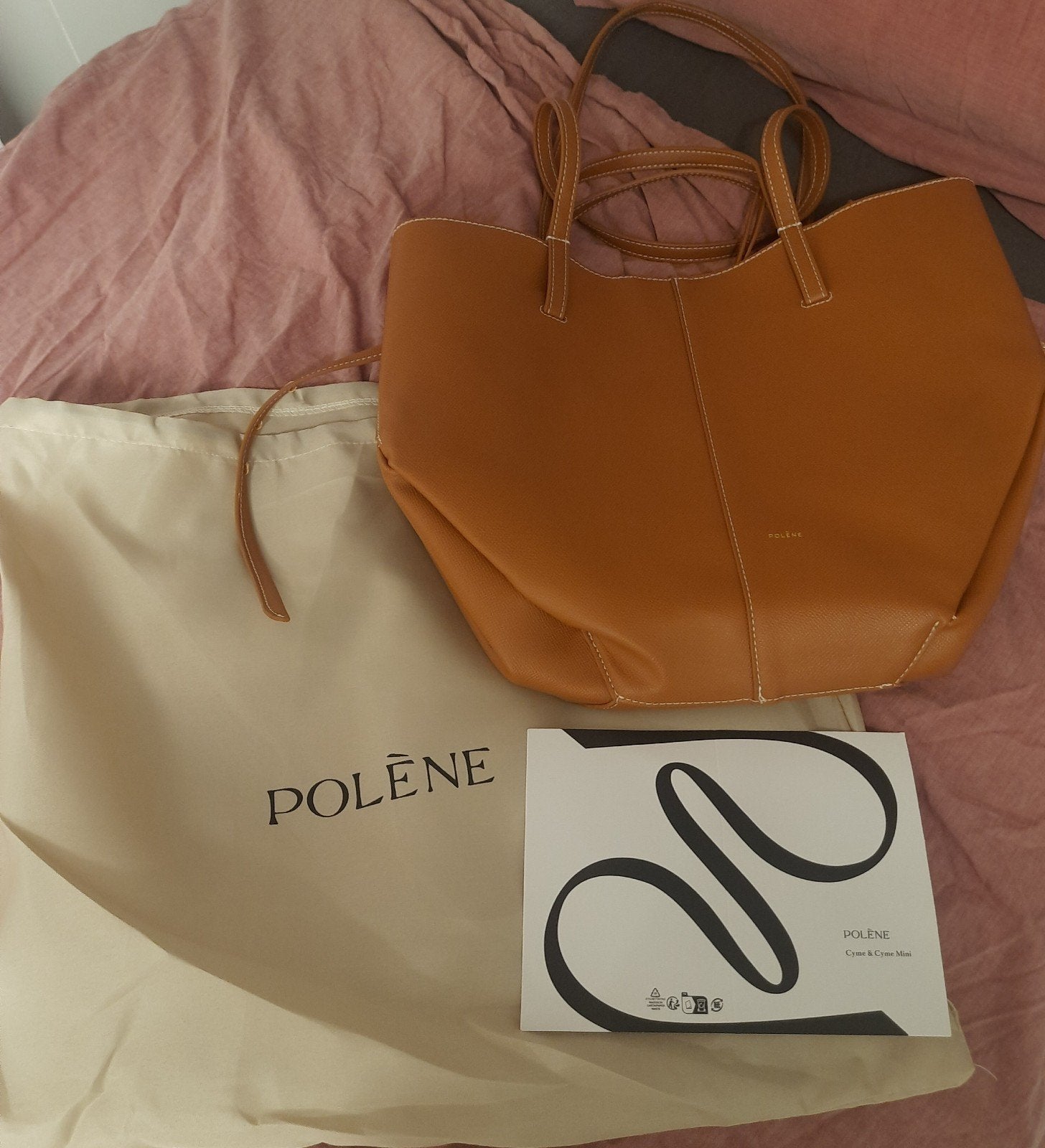 Polène Cyme Mini Cognac Leren Tas - Zo goed als nieuw, Sieraden, Tassen en Uiterlijk, Ophalen of Verzenden, Zo goed als nieuw
