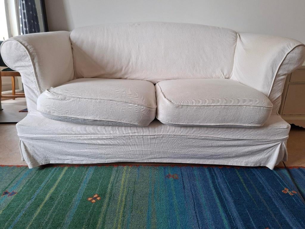 Witte bank, Huis en Inrichting, Banken | Bankstellen, Ophalen, Gebruikt, 150 tot 200 cm, Tweepersoons
