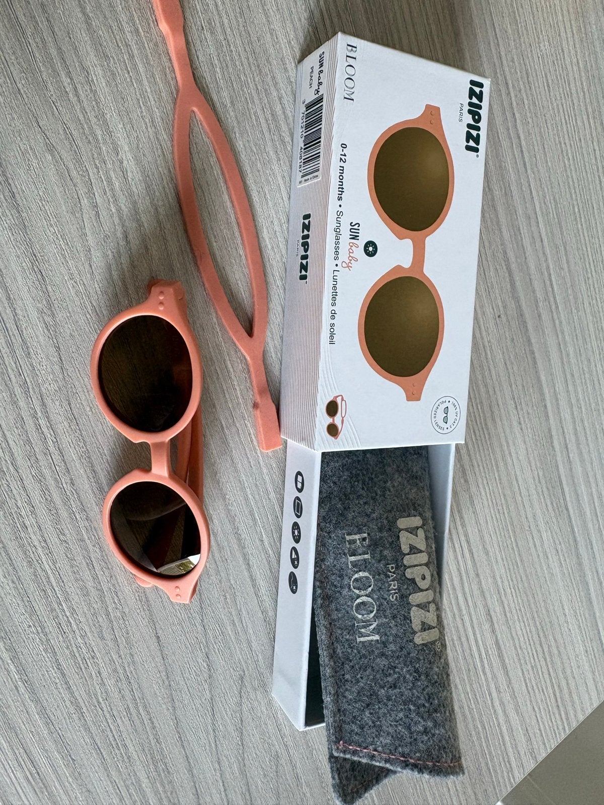 IZIPIZI SUN Baby zonnebril 0-12 maanden - Perzik, Ophalen, Zo goed als nieuw