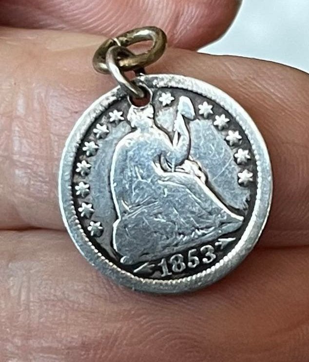 1853…Zilveren Half Dime, Postzegels en Munten, Munten | Amerika, Ophalen of Verzenden, Losse munt, Zilver