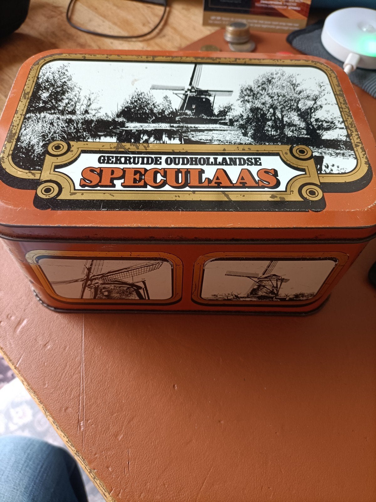 Oud SRV Speculaas Blik met Molen Afbeeldingen, Antiek en Kunst, Ophalen of Verzenden