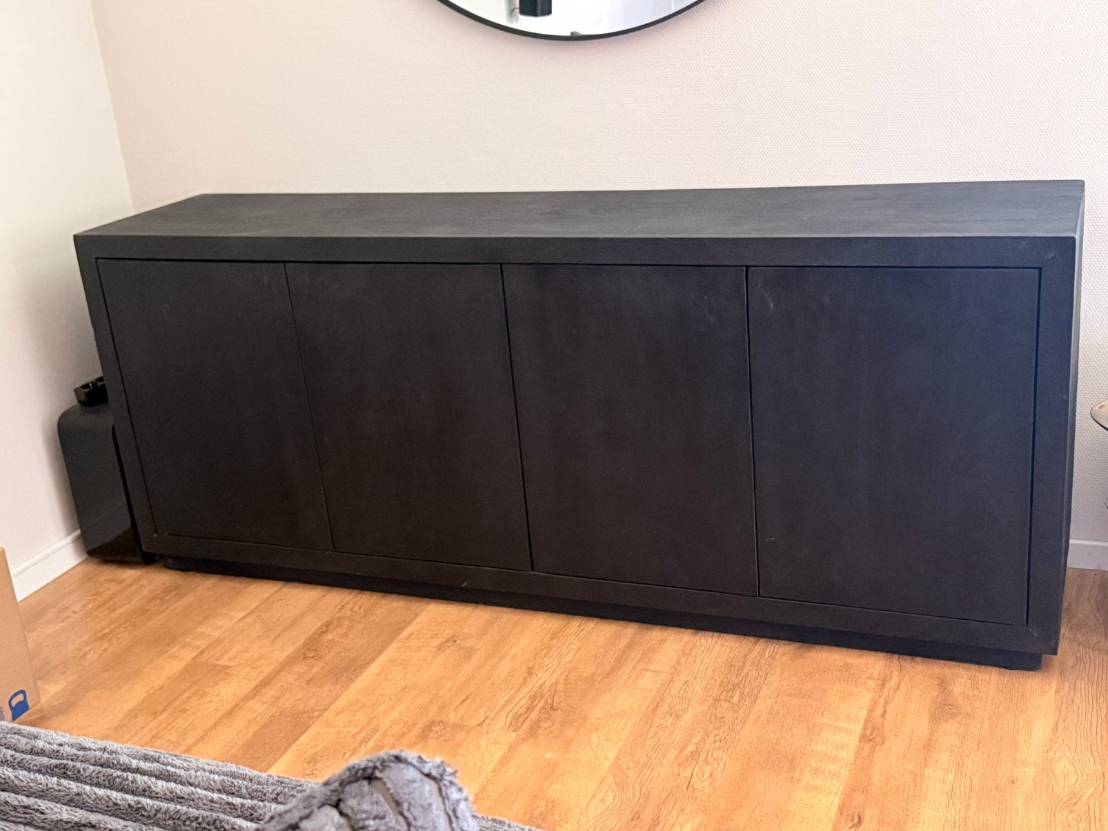 Dressoir zwart mango hout 200x80x45, Ophalen, Zo goed als nieuw, 25 tot 50 cm, Minder dan 50 cm