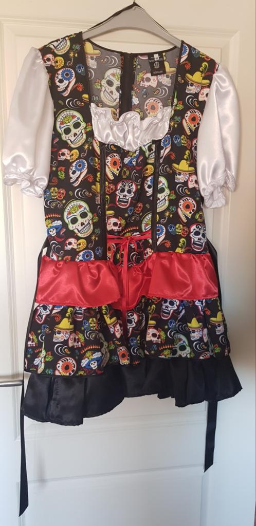 CARNAVALSKOSTUUM "DAY OF THE DEAD" MAAT 46, Kleding | Dames, Carnavalskleding en Feestkleding, Carnaval, Maat 46/48 (XL) of groter