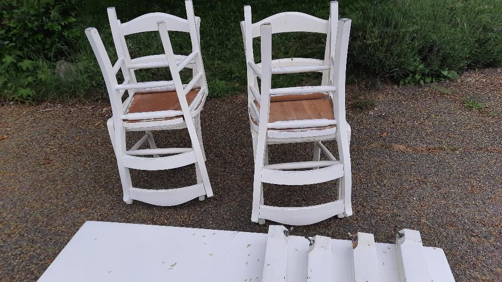 eiken tafel met stoelen, Ophalen, Gebruikt, Eikenhout, 50 tot 100 cm