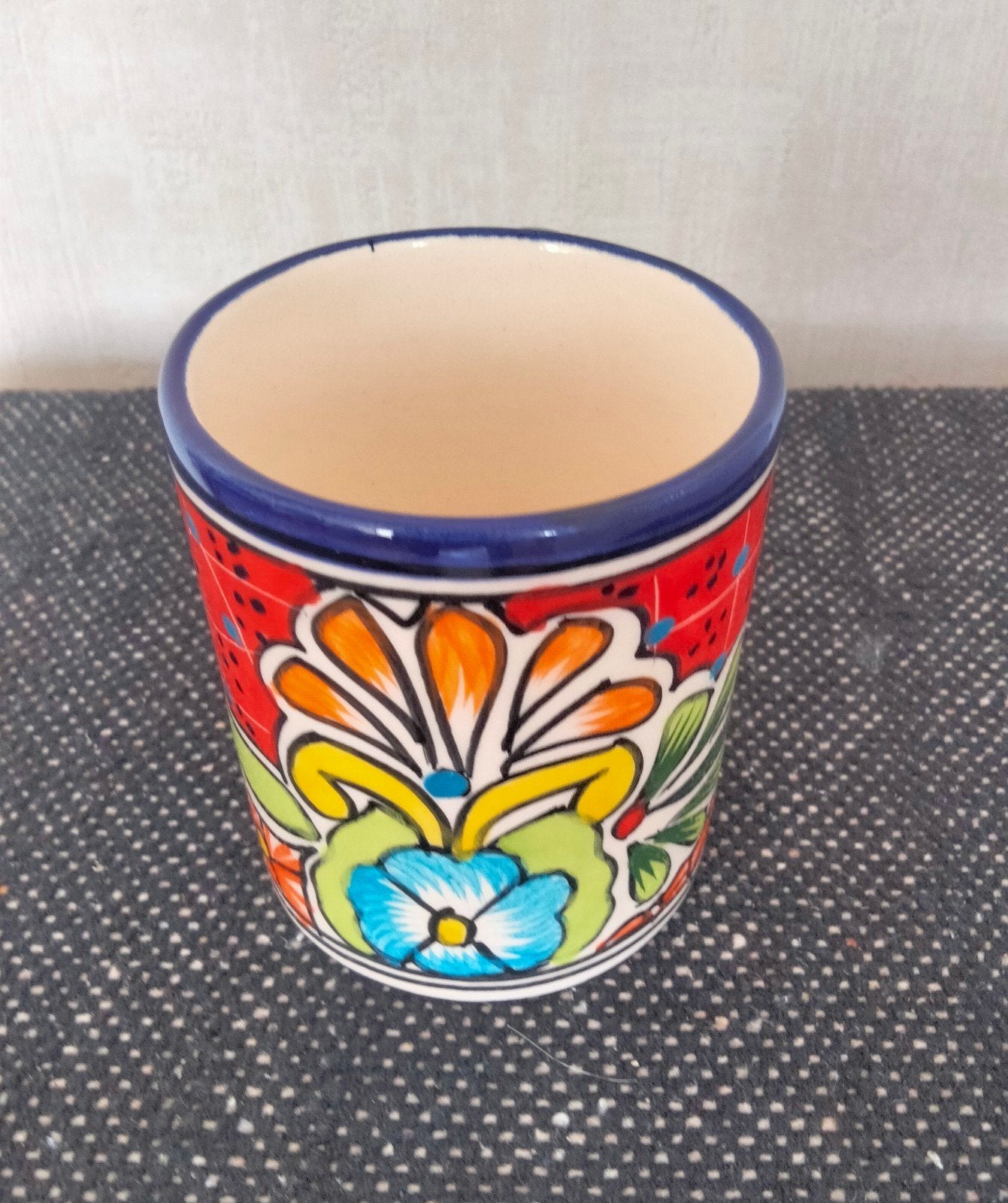 Kleurrijke Mexicaanse Alba mok - Handgeschilderd, Huis en Inrichting, Keuken | Servies, Ophalen of Verzenden
