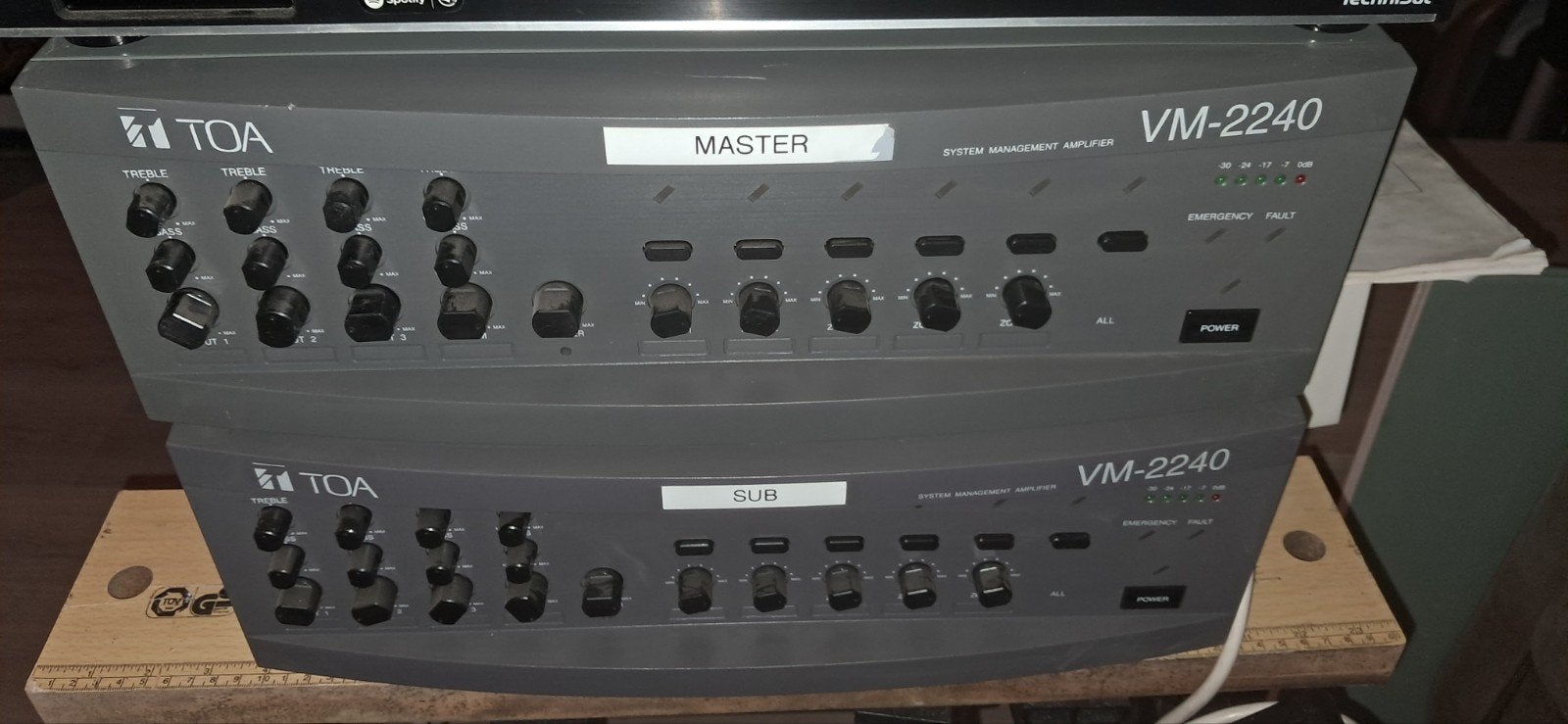 TOA VM-2240 Systeem Management Versterker Set (Master/Sub), Audio, Tv en Foto, Ophalen of Verzenden, Gebruikt, 120 watt of meer
