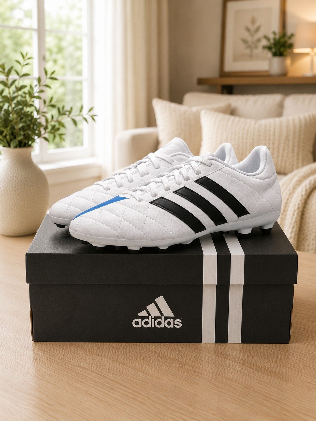 Adidas voetbalschoenen -Wit/Zwart/Blauw - maat 38, Maat XS of kleiner, Schoenen, Nieuw, Ophalen of Verzenden