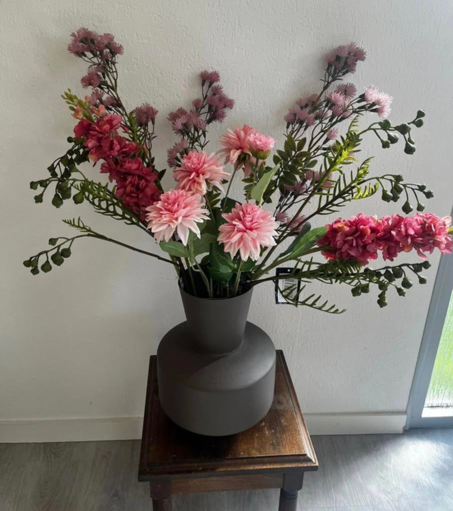 Dahlia’s kunstbloemen boeket roze nieuw, Ophalen of Verzenden, Zo goed als nieuw