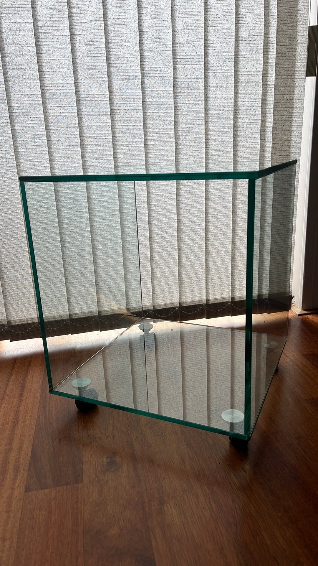 Glazen kubus bijzettafel, Minder dan 55 cm, Gebruikt, Vierkant, Glas
