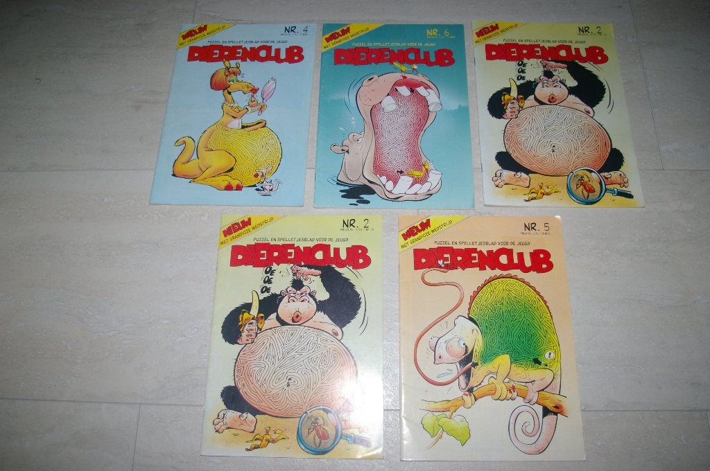 Dierenclub, puzzel en spelletjesblad voor de jeugd. 5 stuks, Kinderen en Baby's, Speelgoed | Kinderpuzzels, Ophalen of Verzenden