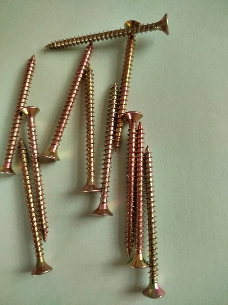 200 geel metalen  kruiskop houtschroeven 4,5x60 voor buiten, Overige materialen, N, 20 tot 50 mm, N