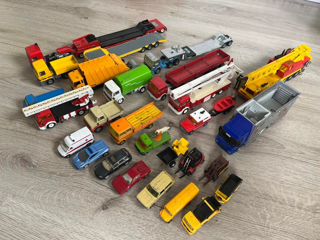 Partij Siku Vrachtwagen Auto 1:50 Brandweer Vuilniswagen, Ophalen of Verzenden, Zo goed als nieuw, Bus of Vrachtwagen, SIKU