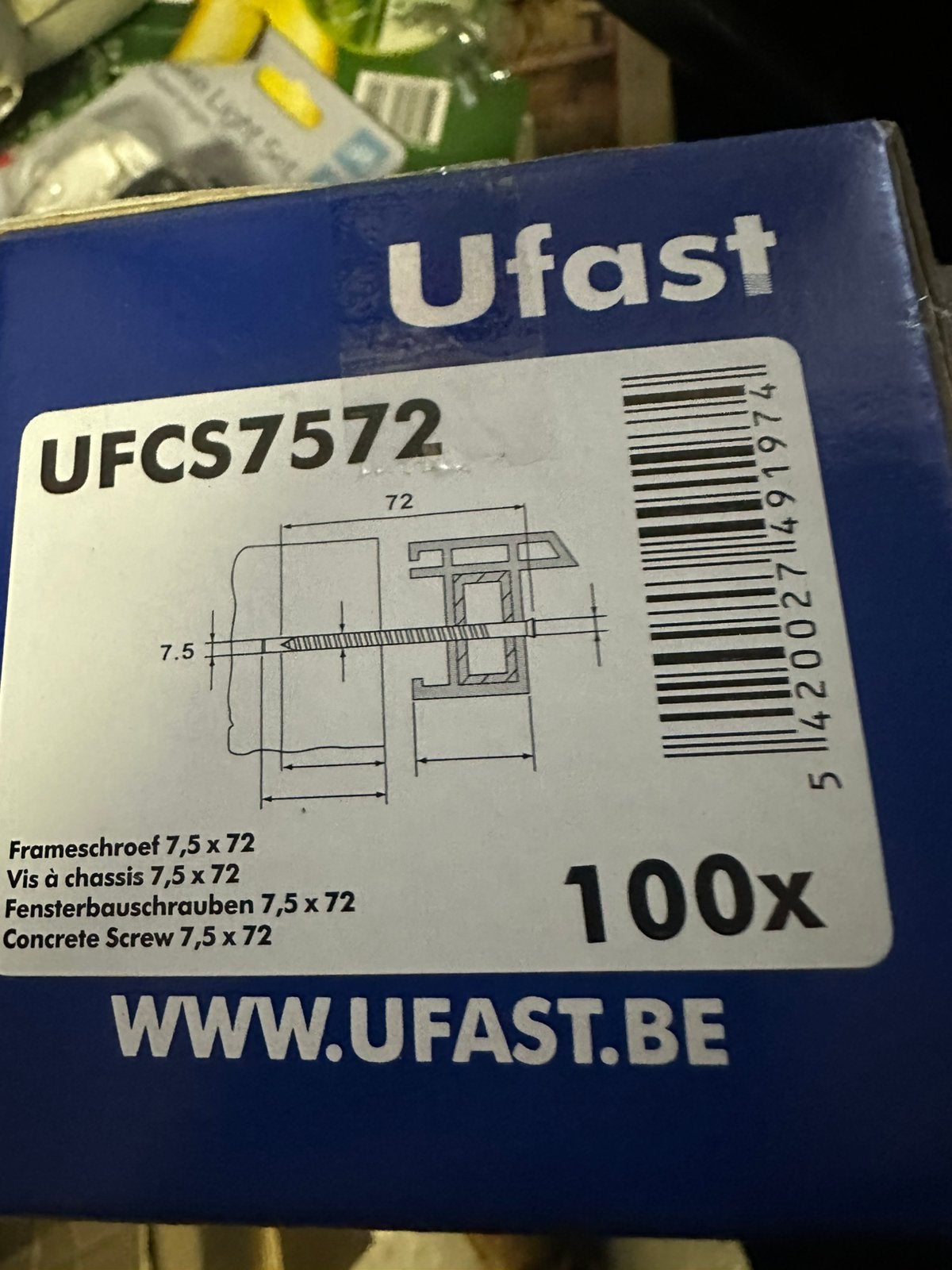 kozijnschroeven topmerk UFAST 75x72 - 1300+2600 stks, Ophalen, Nieuw, 50 tot 100 mm, Schroeven