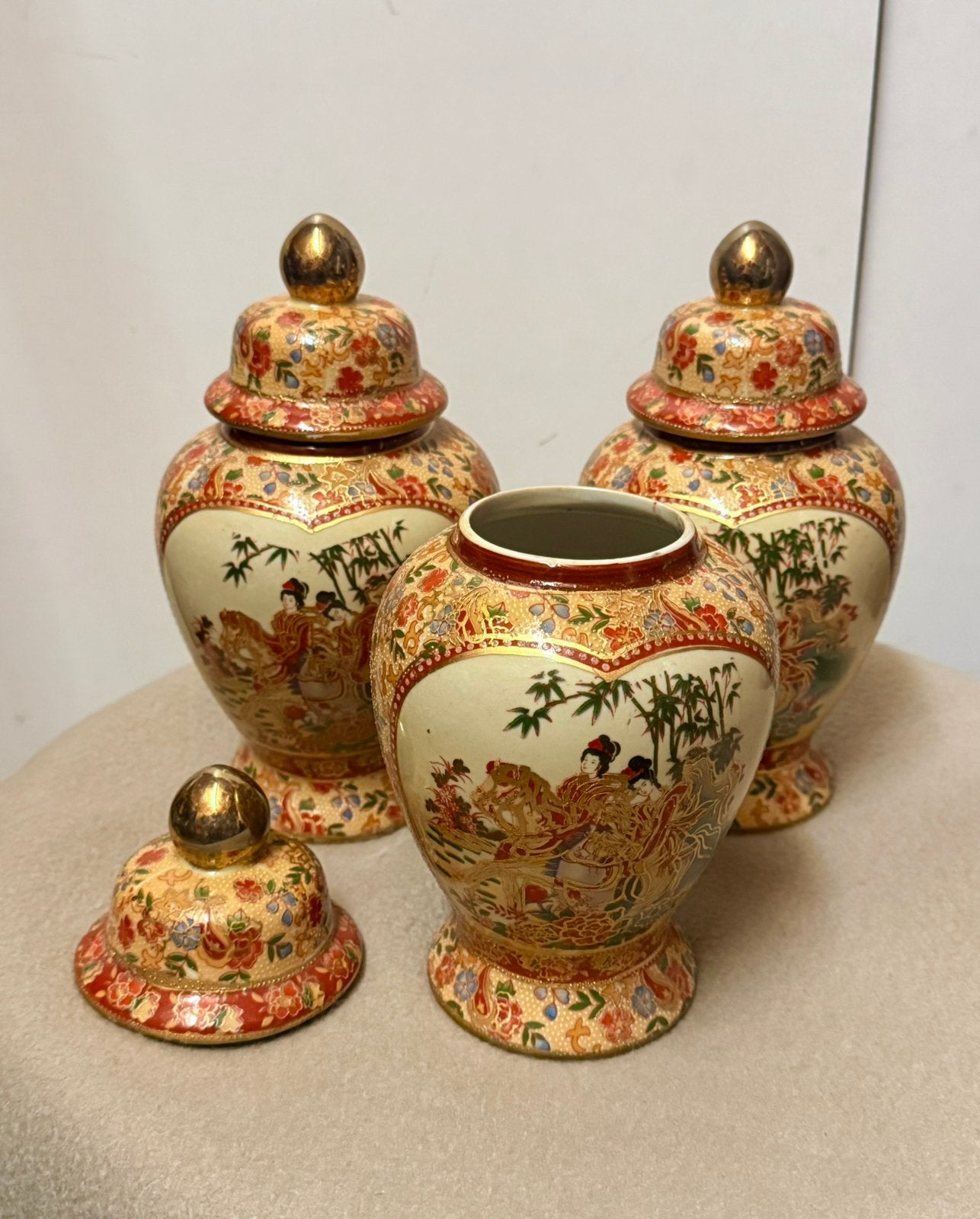 Japanse Satsuma stijl gemberpotten, Ophalen of Verzenden